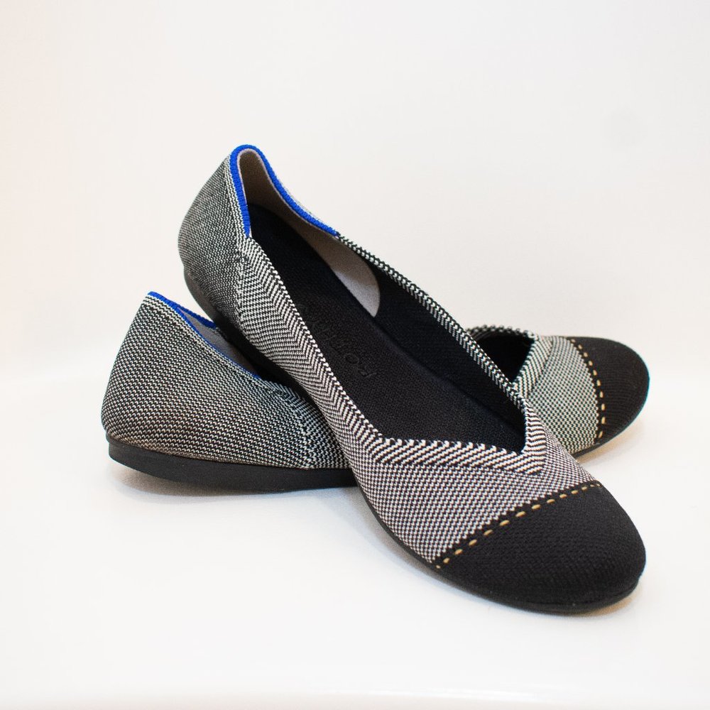 ROTHY's Grey Mist Cap Toe Flats Women's 7